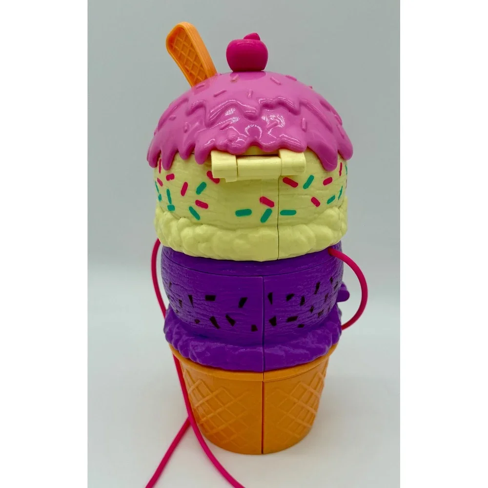 Polly Pocket Ice Cream Cone Purse Playset 2020 Mattel HBF15 Carry Case Toy